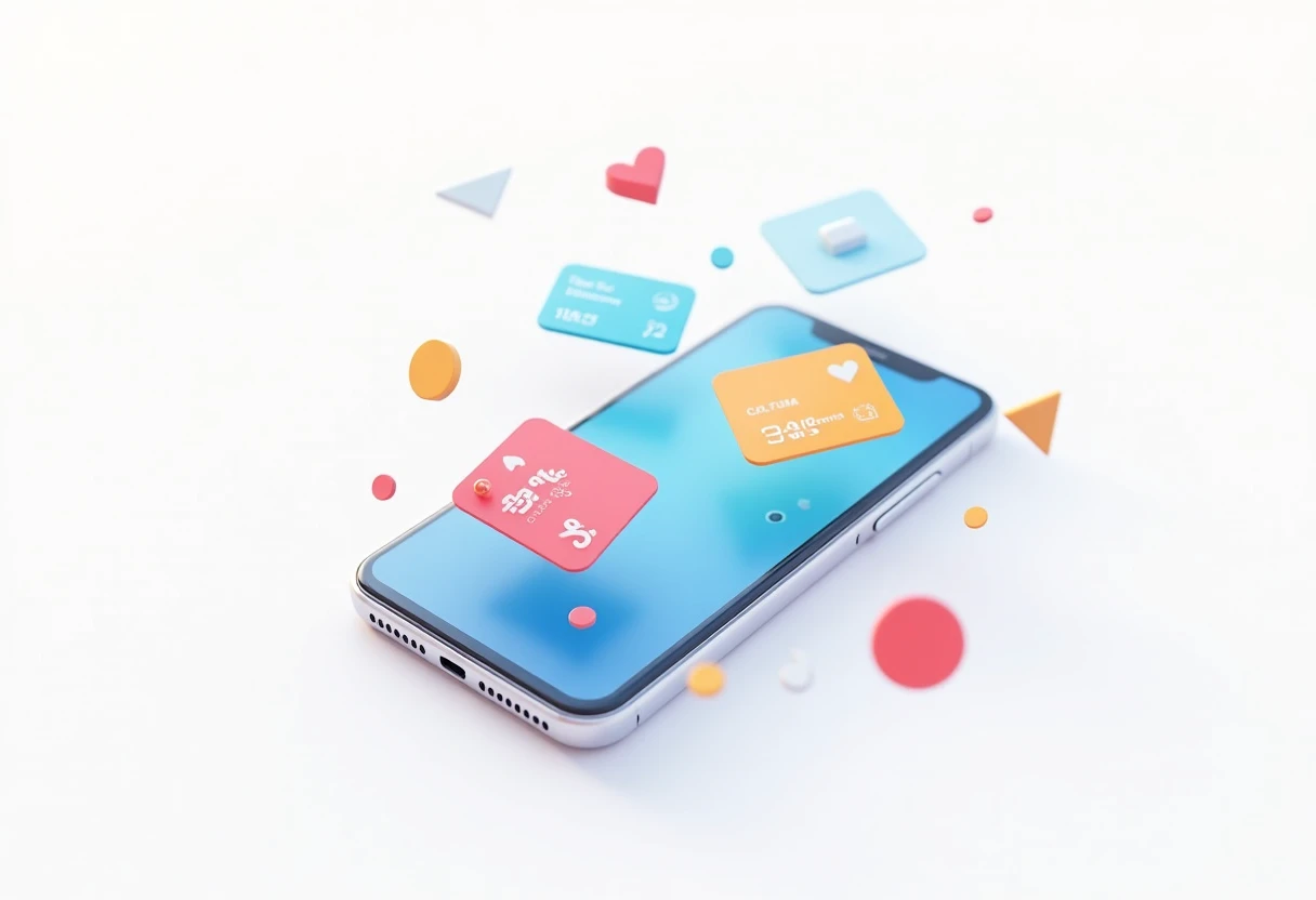 Visualização de aplicativos financeiros em um smartphone