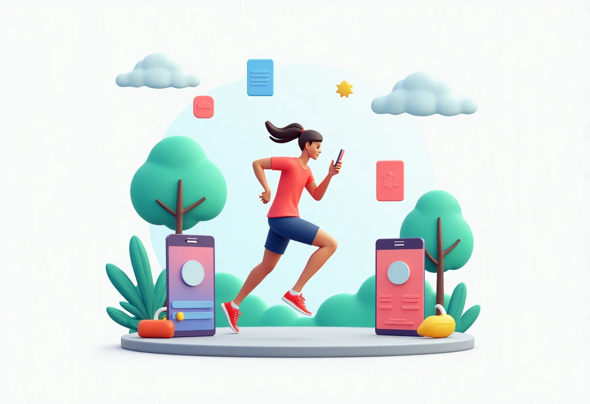 Corredor usando una app de running