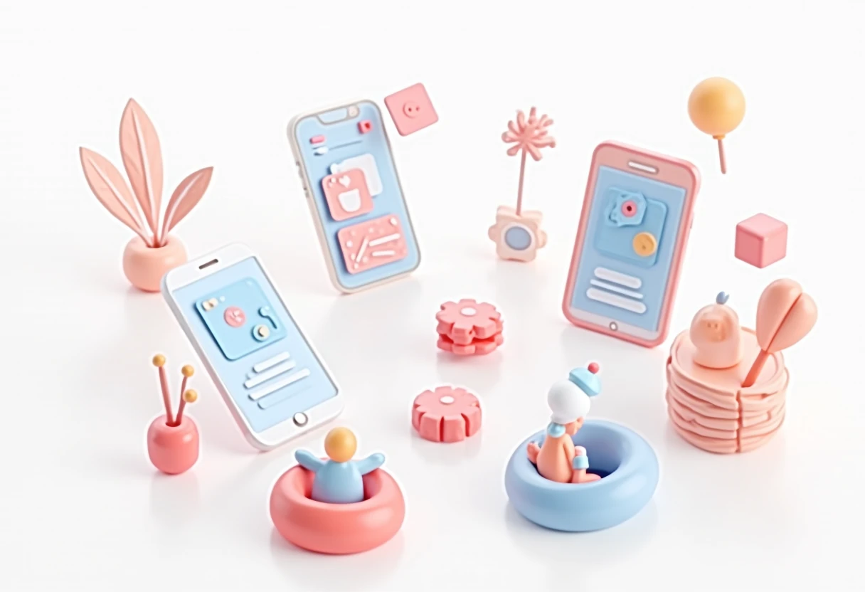Un collage de interfaces de apps