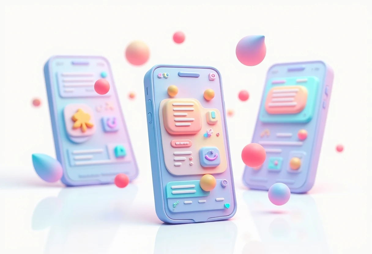 Interface d'application moderne et colorée